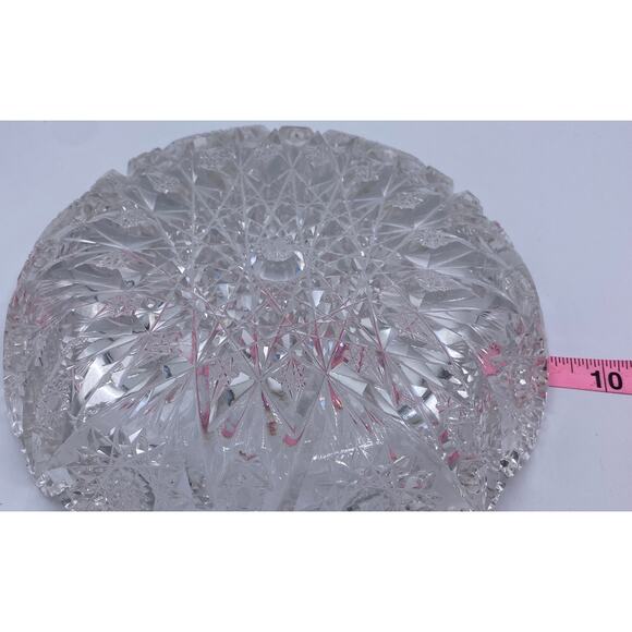 VTG American Brilliant Cut Glass High Quality Fine Cutting Antique ABP Bowl 9" - Picture 6 of 7